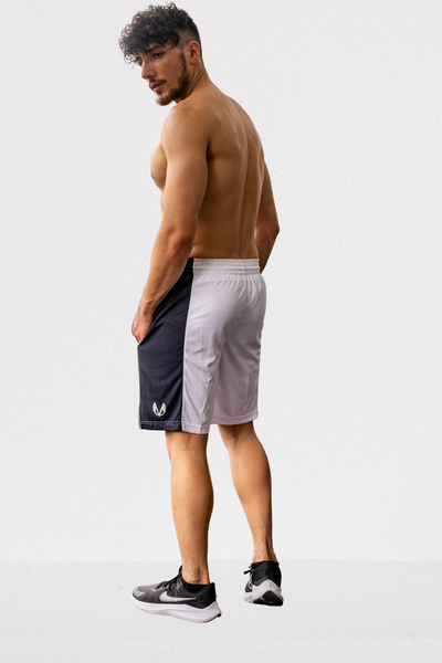 B-BOY GYM SHORTS (WHITE/NAVY)