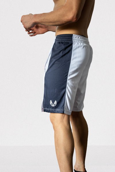 B-BOY GYM SHORTS (WHITE/NAVY)