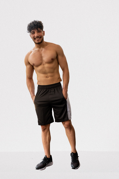 B-BOY GYM SHORTS (BLACK/WHITE)