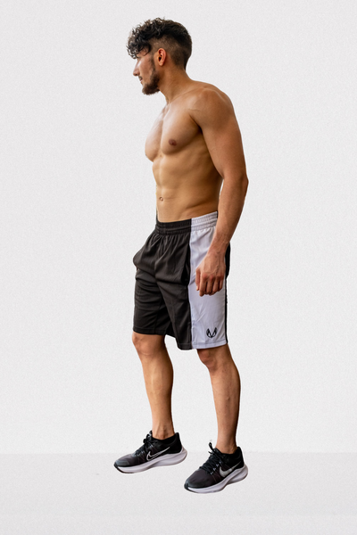 B-BOY GYM SHORTS (BLACK/WHITE)